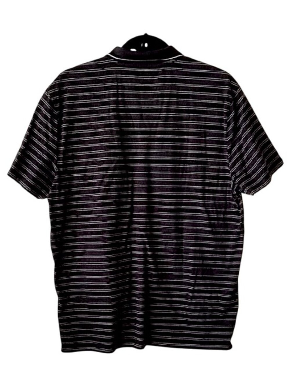 NWOT Calvin Klein Liquid Touch Striped Cotton Polo Shirt L Black White - Picture 2 of 7